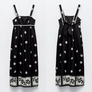 New Zara Printed Knotted Midi Dress 1165/092